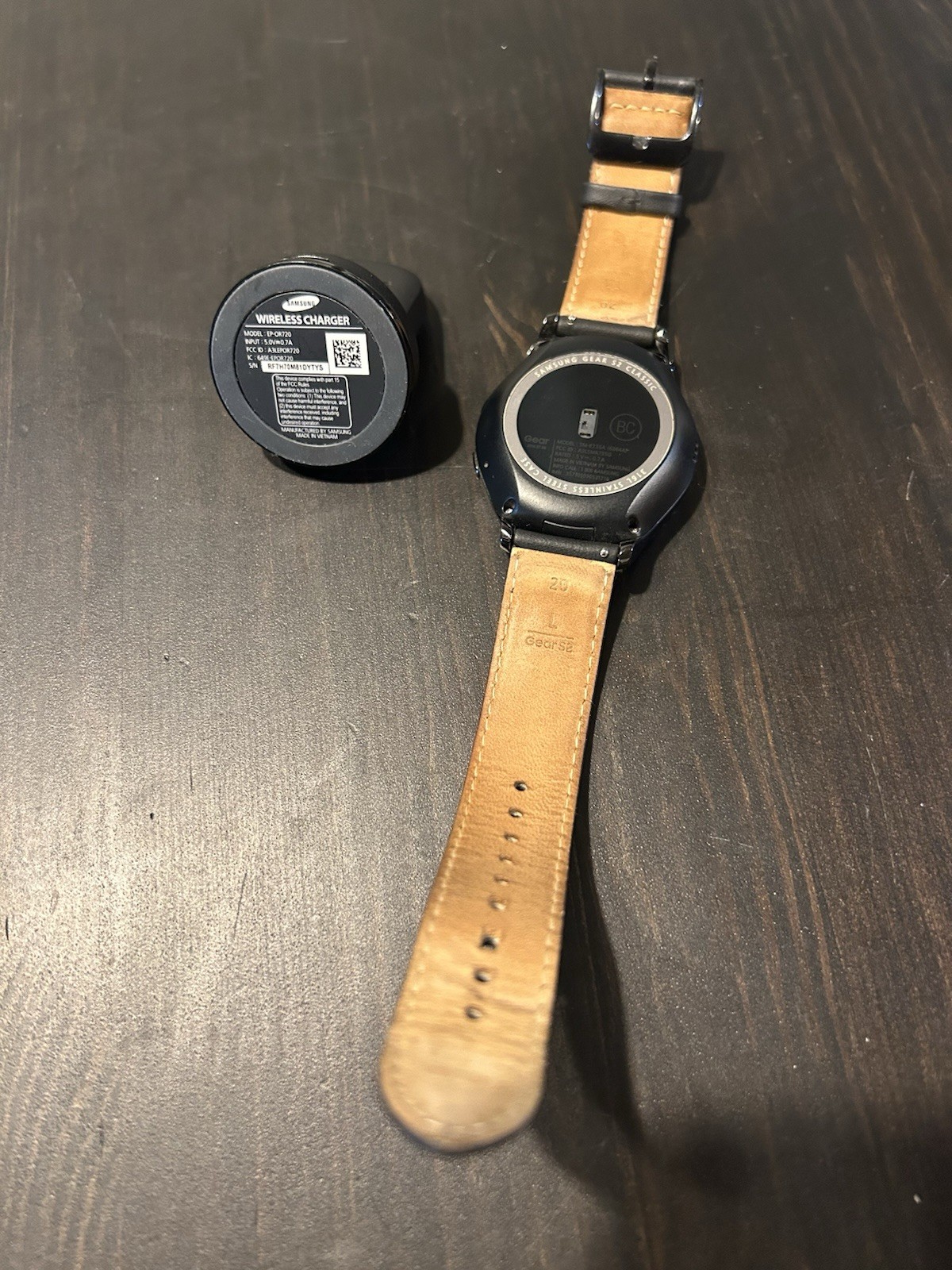 Samsung Gear S2 Classic 316L Stainless Steel Black Leather See Pics Used Tested