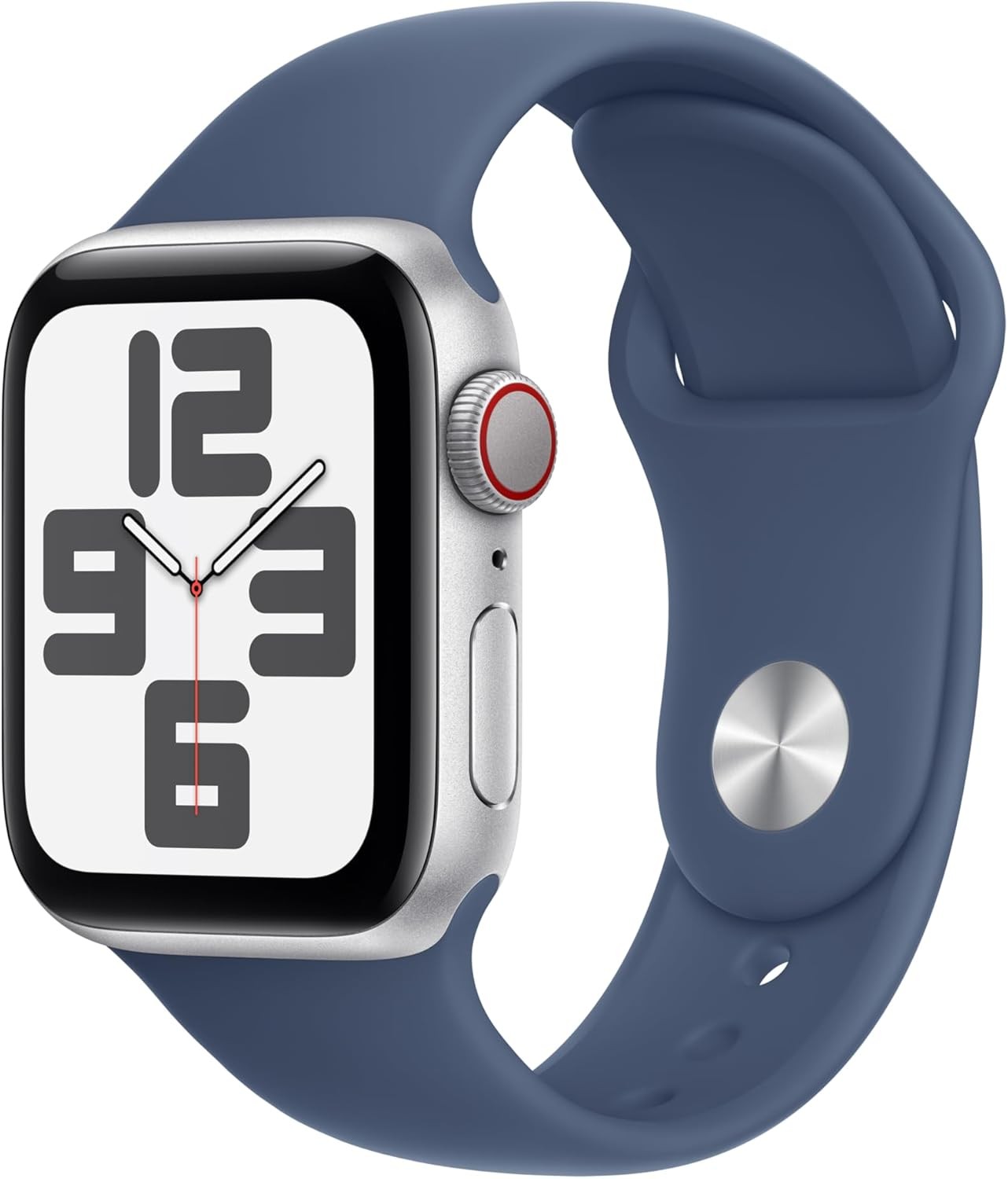 Apple Watch Series SE 2nd Gen (GPS+LTE) 40mm Silver Aluminum Case Denim Sport