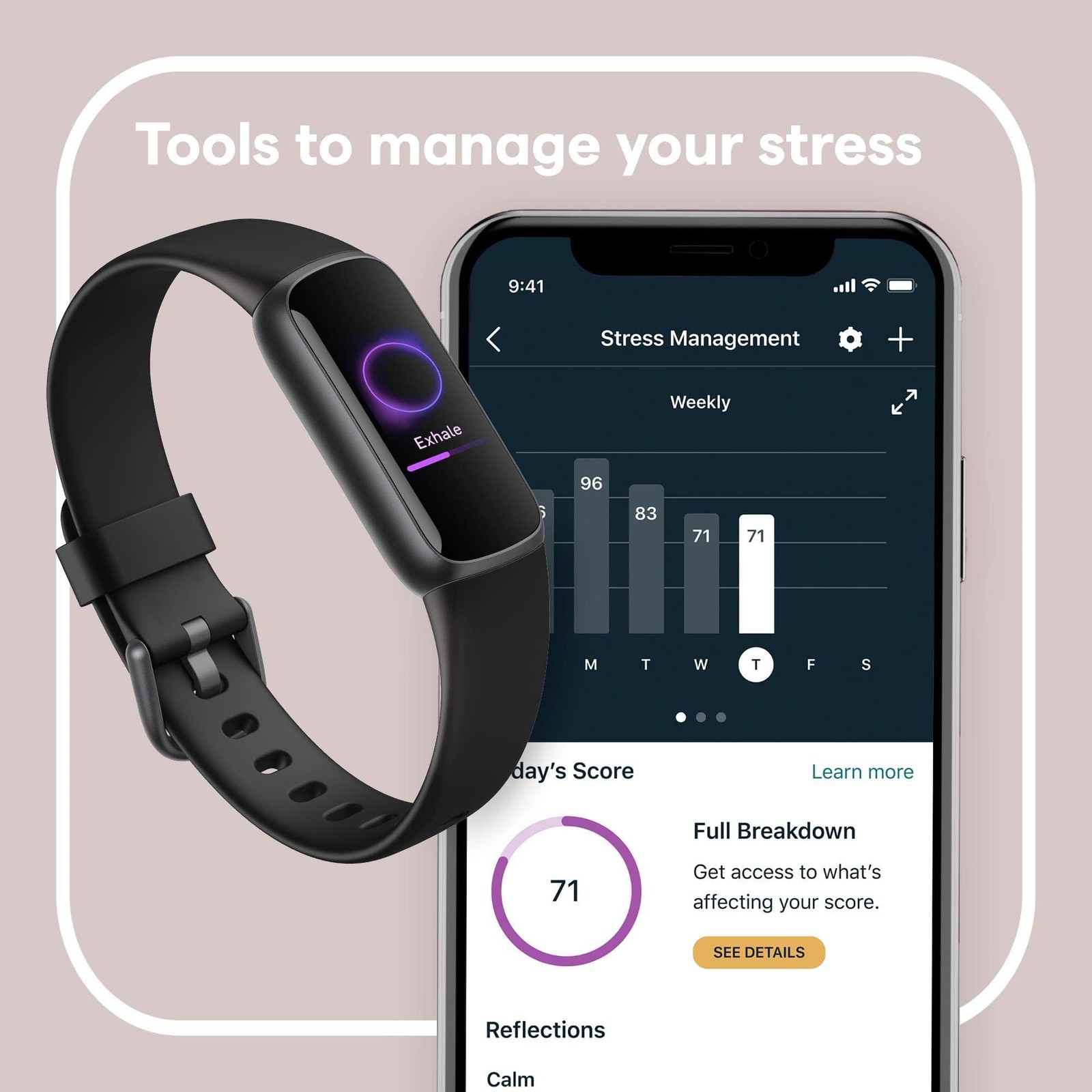 Fitbit Luxe-Fitness and Wellness-Tracker with Stress Management Sleep-Tracking B