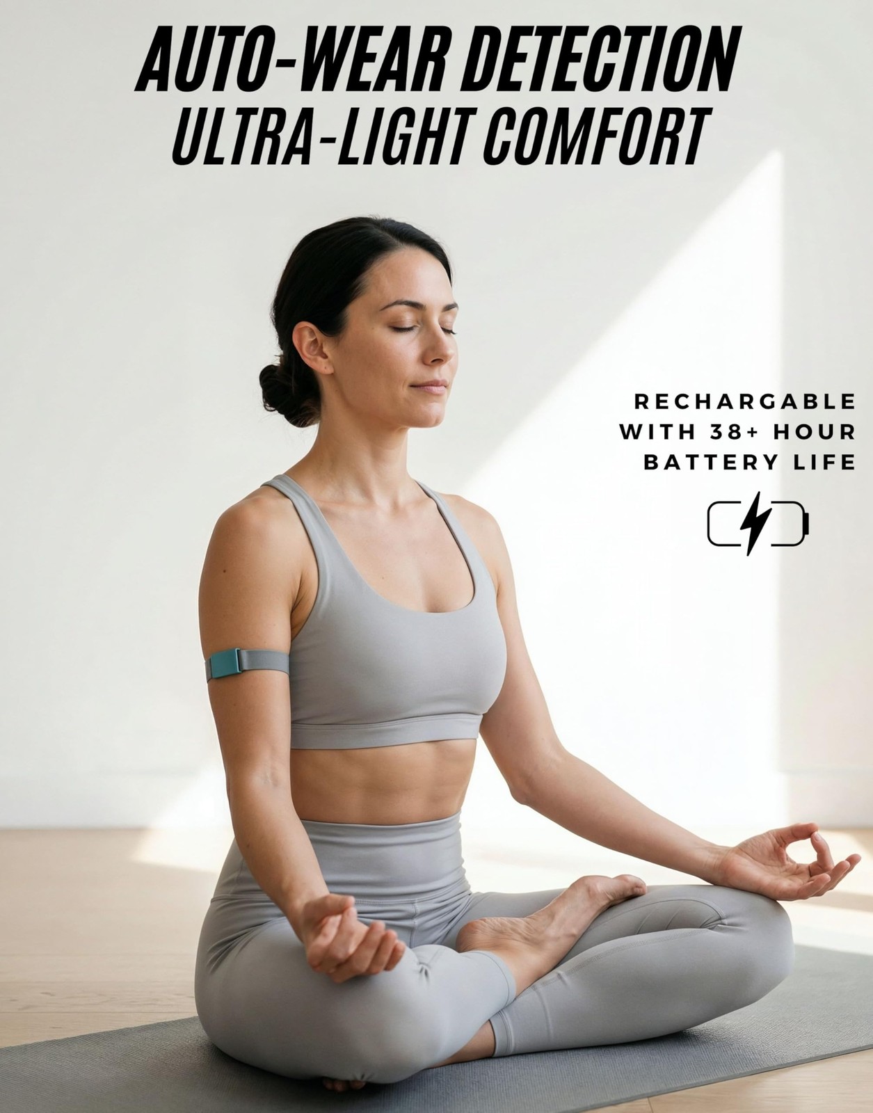 Powr Labs Rechargeable Heart Rate Armband Bluetooth ANT+ for Peloton, Wahoo