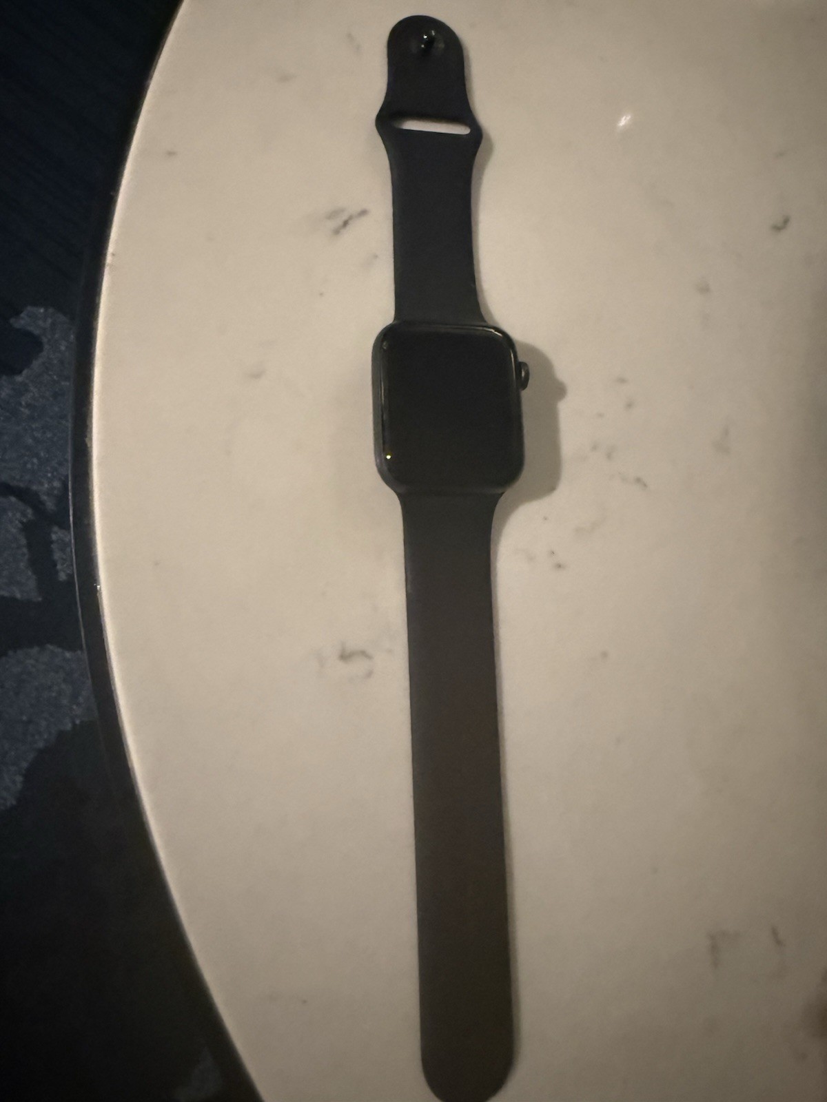 Apple Watch Series 5 44mm Black Aluminum Case, Black Silicone Band GPS 32GB