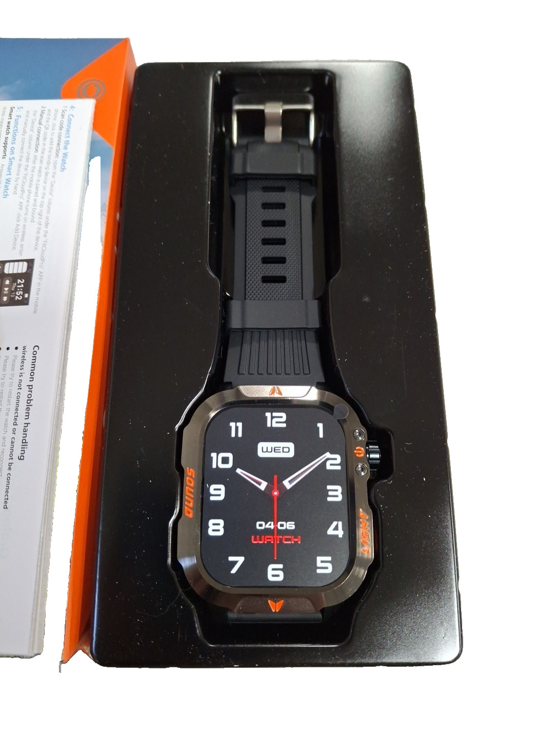 Smartwatch HT26 Green Silicone Band + Metal Black Band