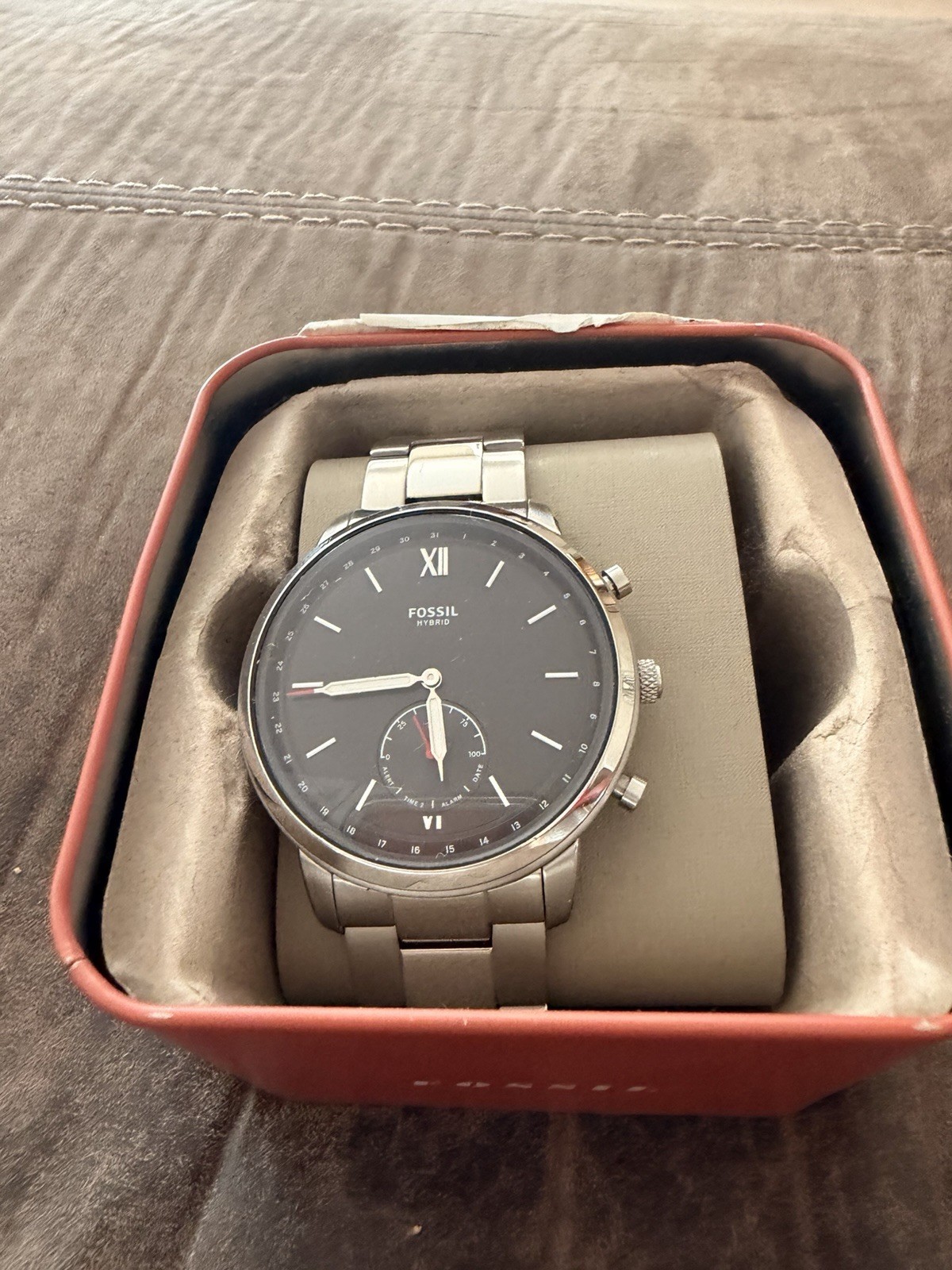 Fossil Hybrid FTW1180 42mm Silver Stainless Steel Smartwatch Activity Track