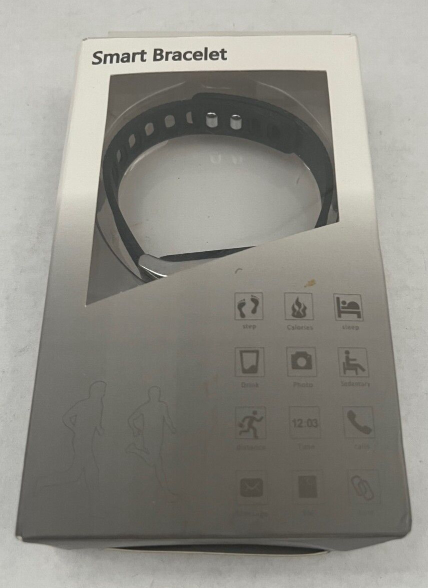 New! Black silver Unisex Android iOS SMART BRACELET For Steps Calories Sleep +