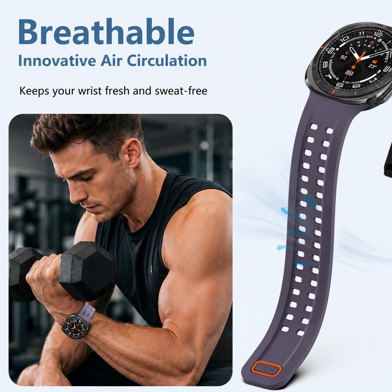 Case For Samsung Galaxy Watch 9/8/7 Ultra 47mm Waterproof Silicone Band