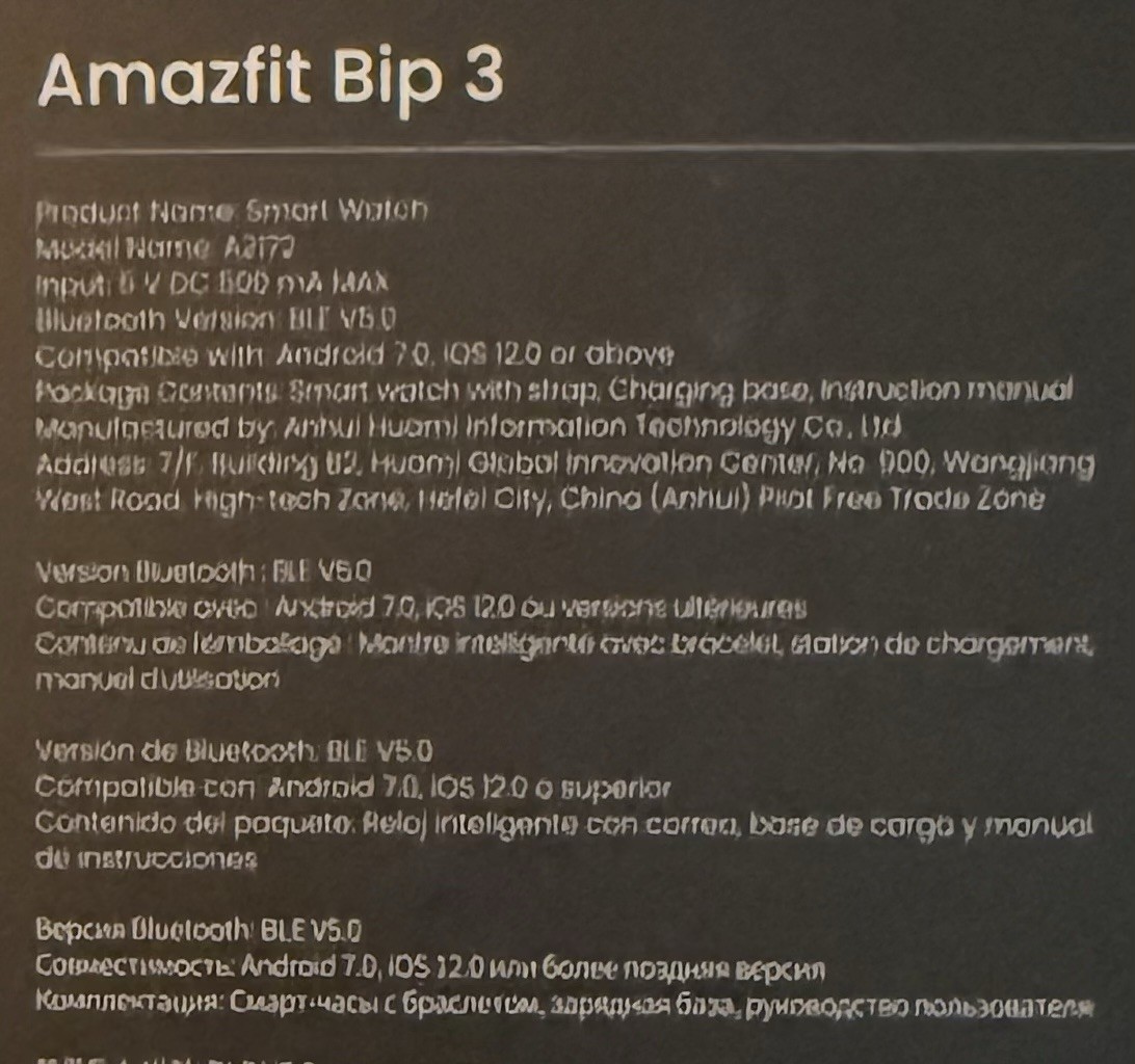 Amazfit Bip 3 Smartwatch