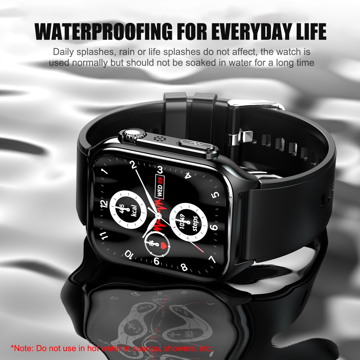 E500 Smartwatch For Men BT Call ECG BP SpO2 Temp Health Fitness Tracker 1.96″ HD