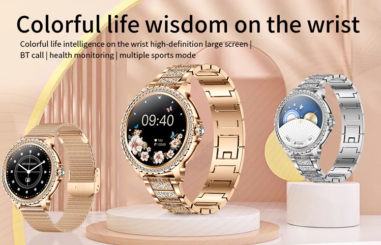 Women’s Fashion Smart Watch with Health Monitoring AI Voice Assistant Waterproof