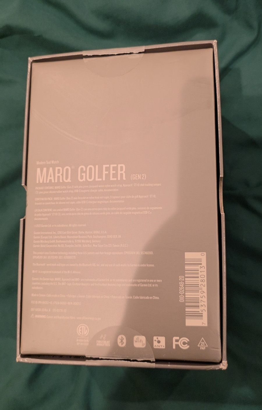 Garmin MARQ Golfer (Gen 2) GPS Wi-Fi Bluetooth 46mm Titanium Green Fabric iOS