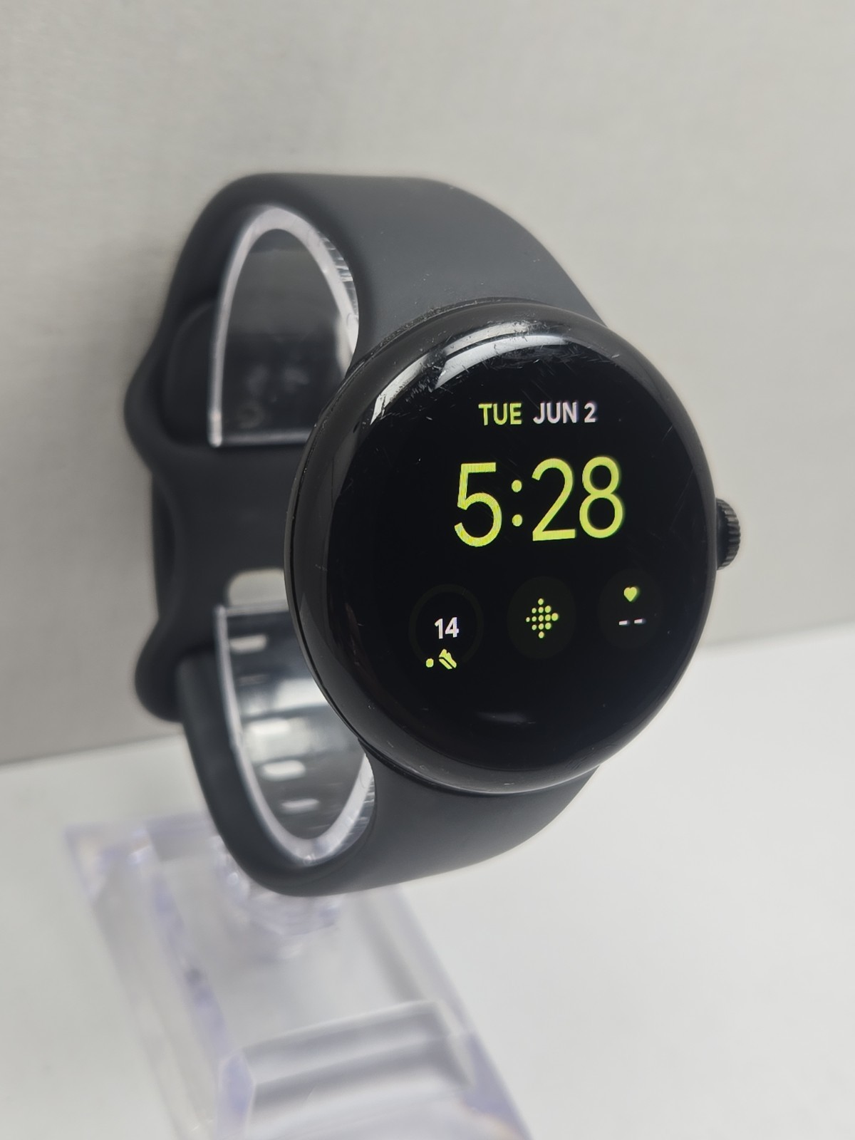 Google Pixel Watch 1st Gen GWT9R LTE 4G Black Smartwatch Fitbit Tested – Read