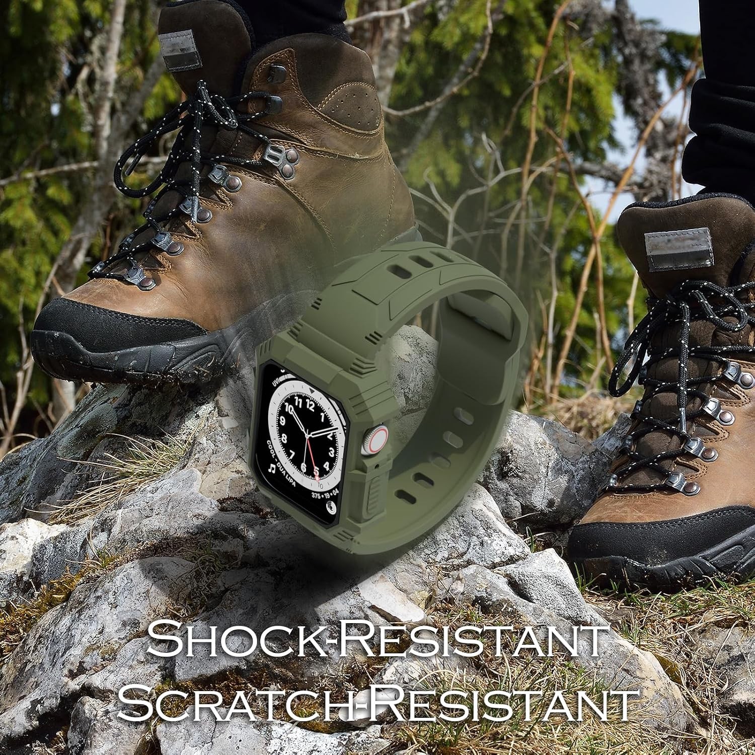 Shockproof Bumper Case for Apple Watch 38mm 40mm 41mm Rugged Silicone Sport Band