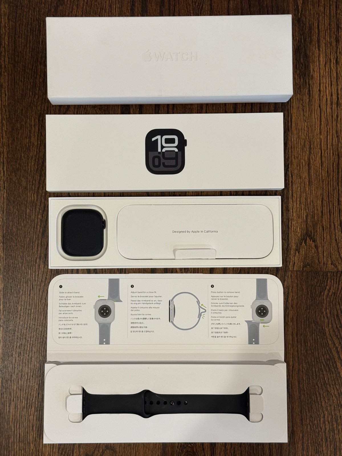 Apple Watch Series 10 46mm Jet Black al M/L Sport Band very good condition