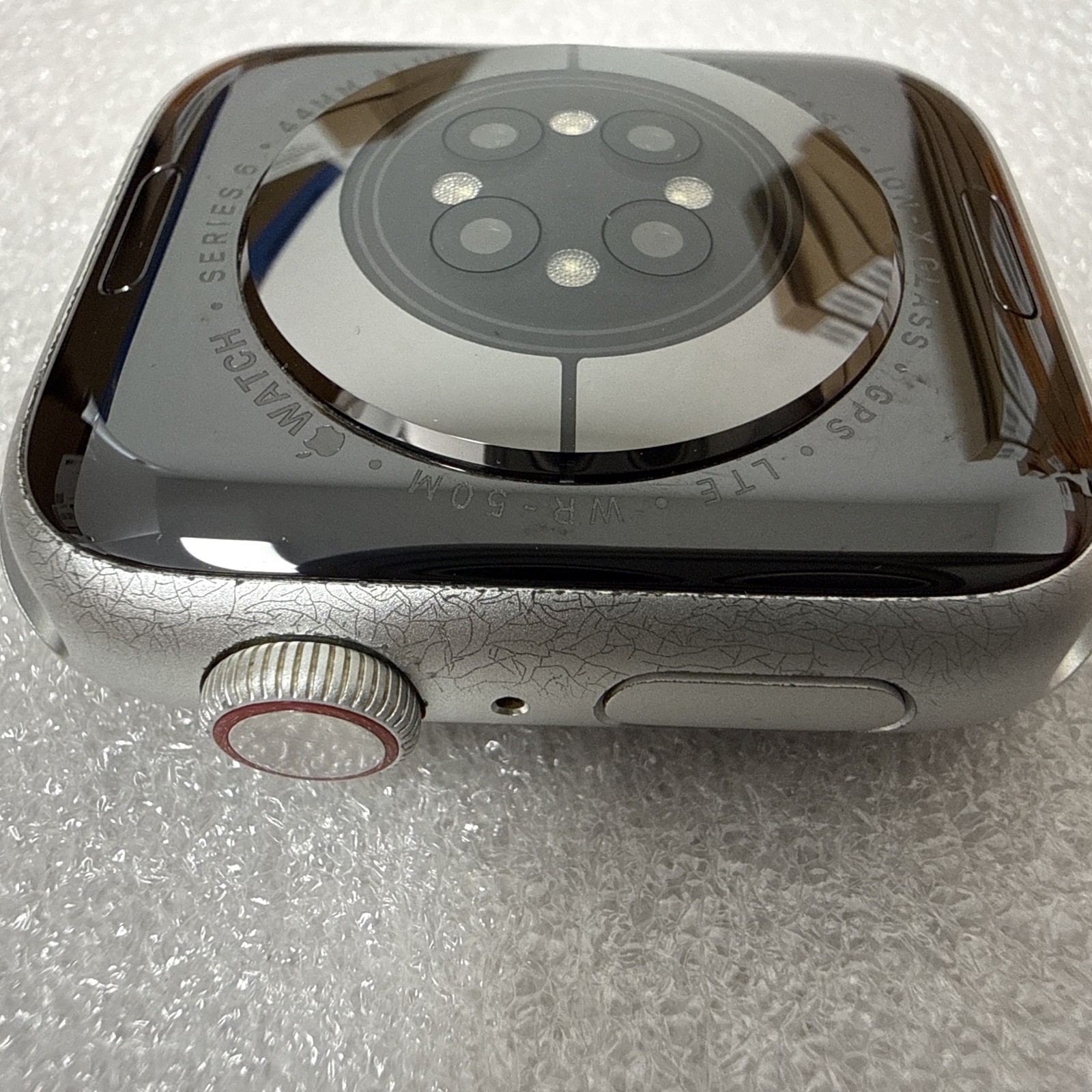 Apple Watch Series 6 44mm GPS + Cellular Silver Aluminum White Sport Band #22