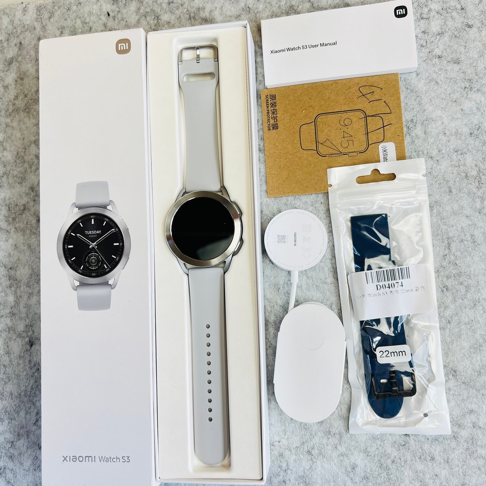NIB XIAOMI Smart Watch S3 Bezel Design 1.43 Silver Bluetooth + Extras!