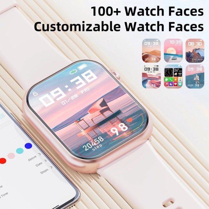 1.85”HD Men’s Women’s Smart Watch w/Bluetooth Answer/Make Calls/120+Sp