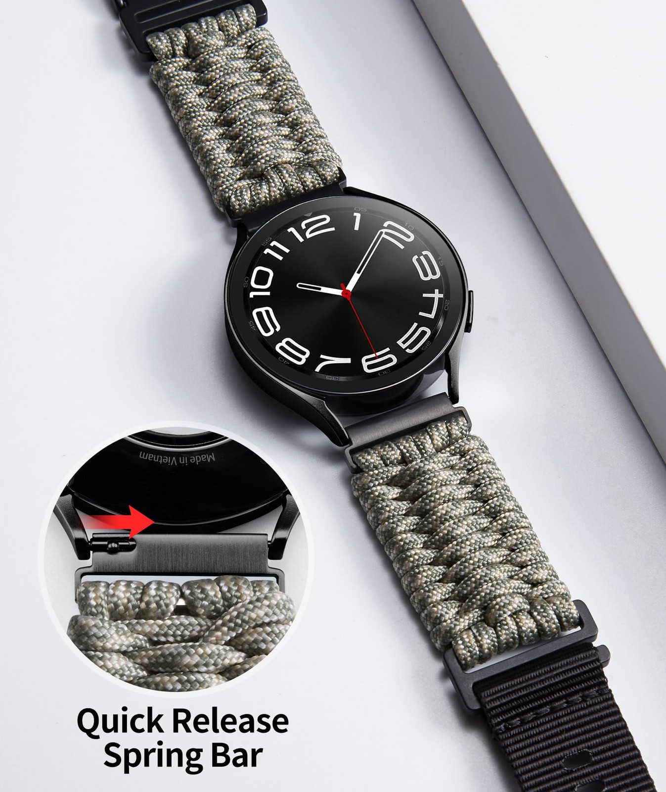 BINLUN Braided Paracord Watch Band 18mm 20mm 22mm Quick Release Military Nylon S