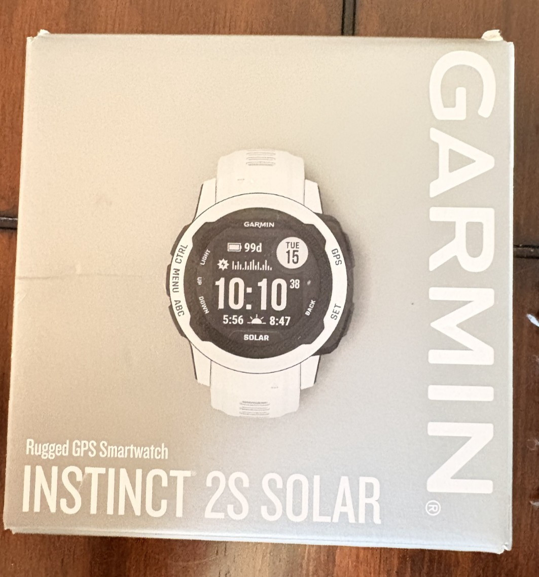 NEW-OPEN BOX- Garmin Instinct 2S Solar Rugged GPS Smartwatch- WHITE