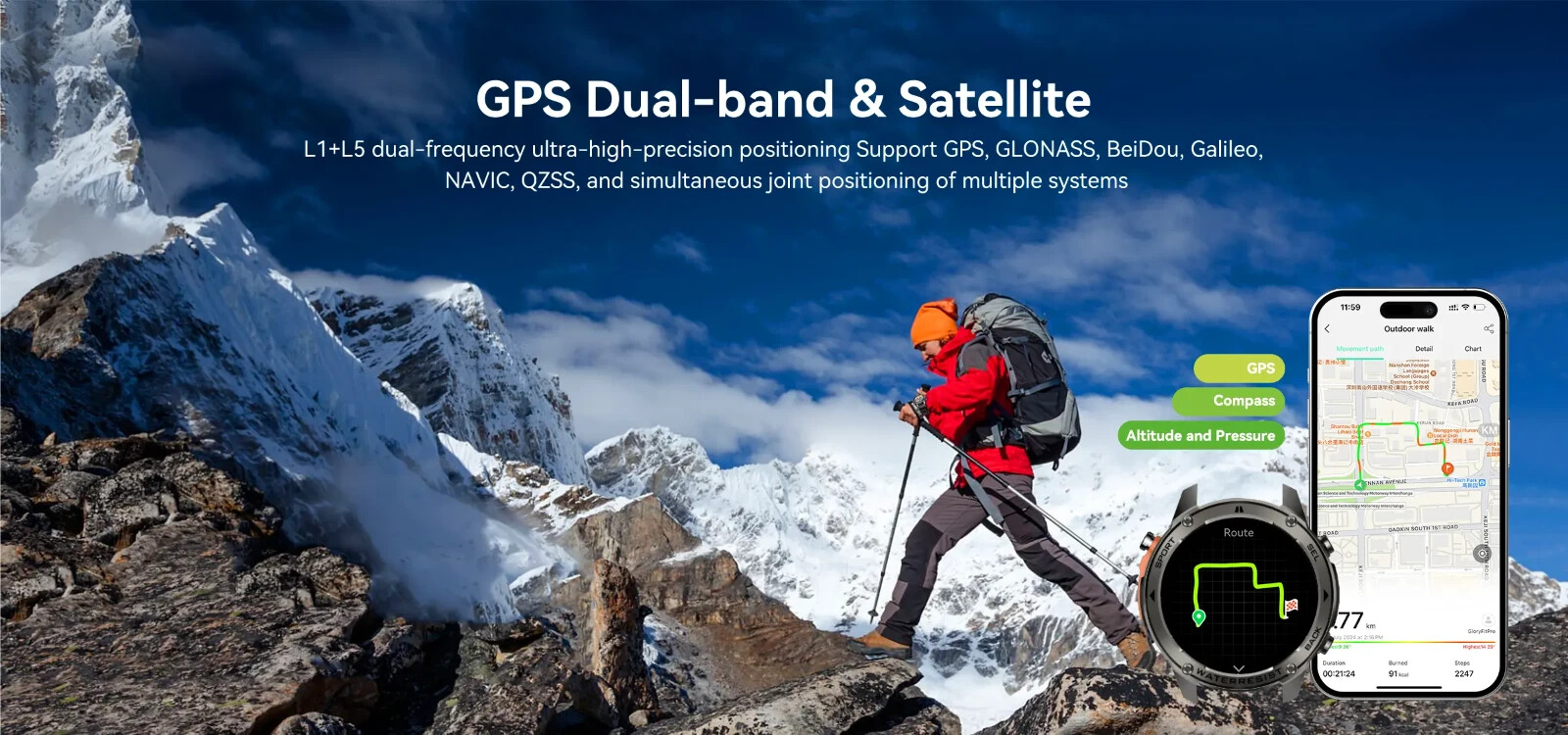DM56 Smart Watch 1.43 Inch Full Touch Screen GPS Compass 5AT, MEJOR RELOJ.