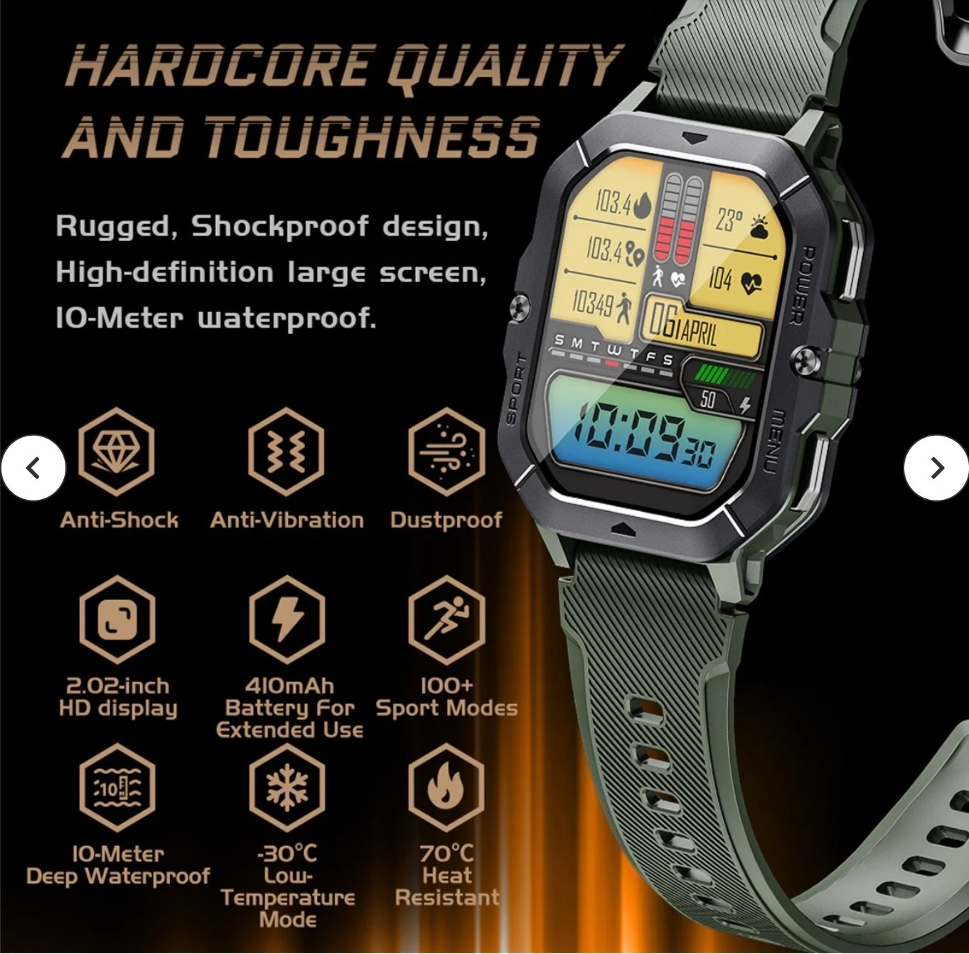 C28 Military Smart Watch for Men (Answer/Make Calls), 2.02″ HD Fitness Smart…2