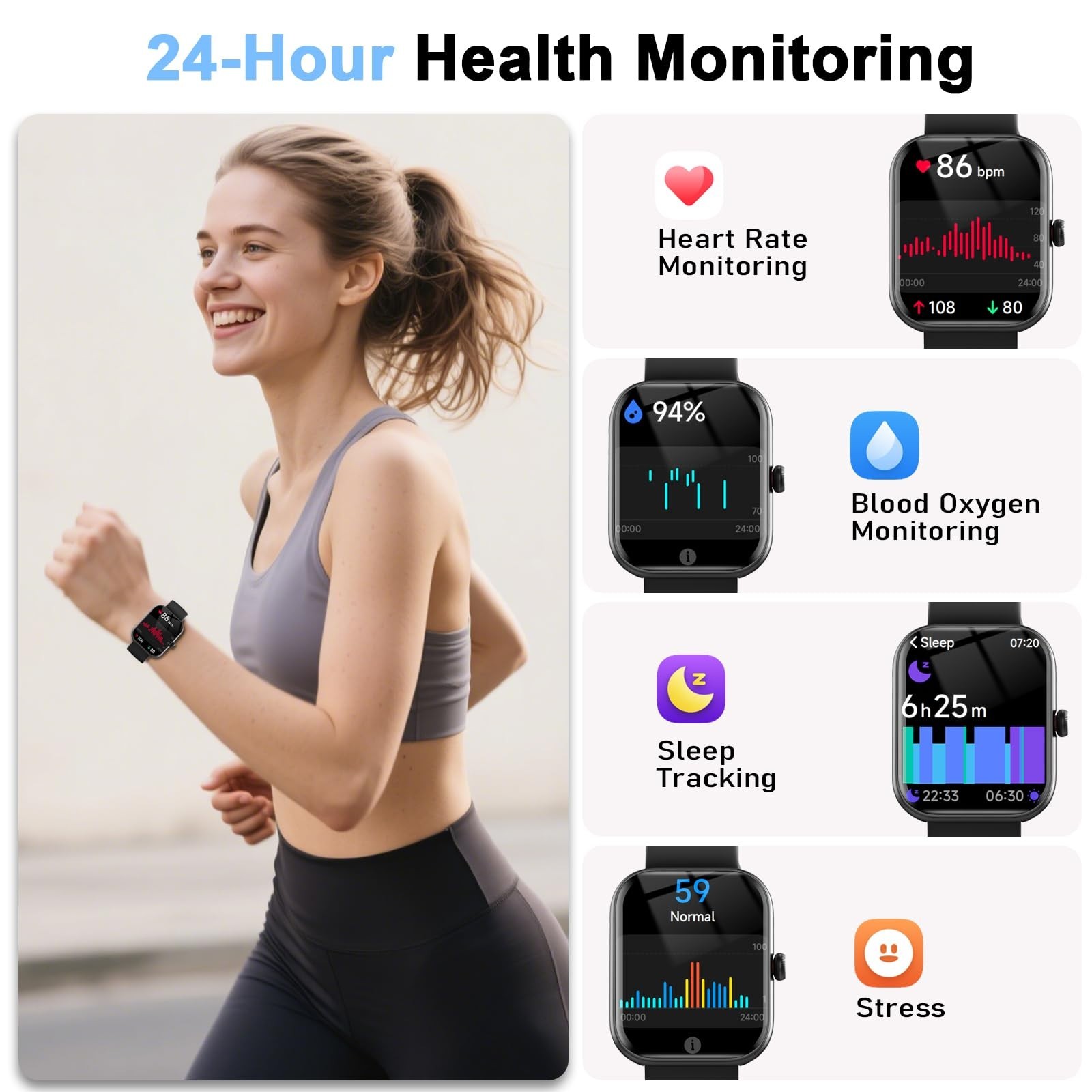 Smartwatch for iPhone & Android, Alexa Built-in, 1.91″ HD Fitness Tracker, IP68