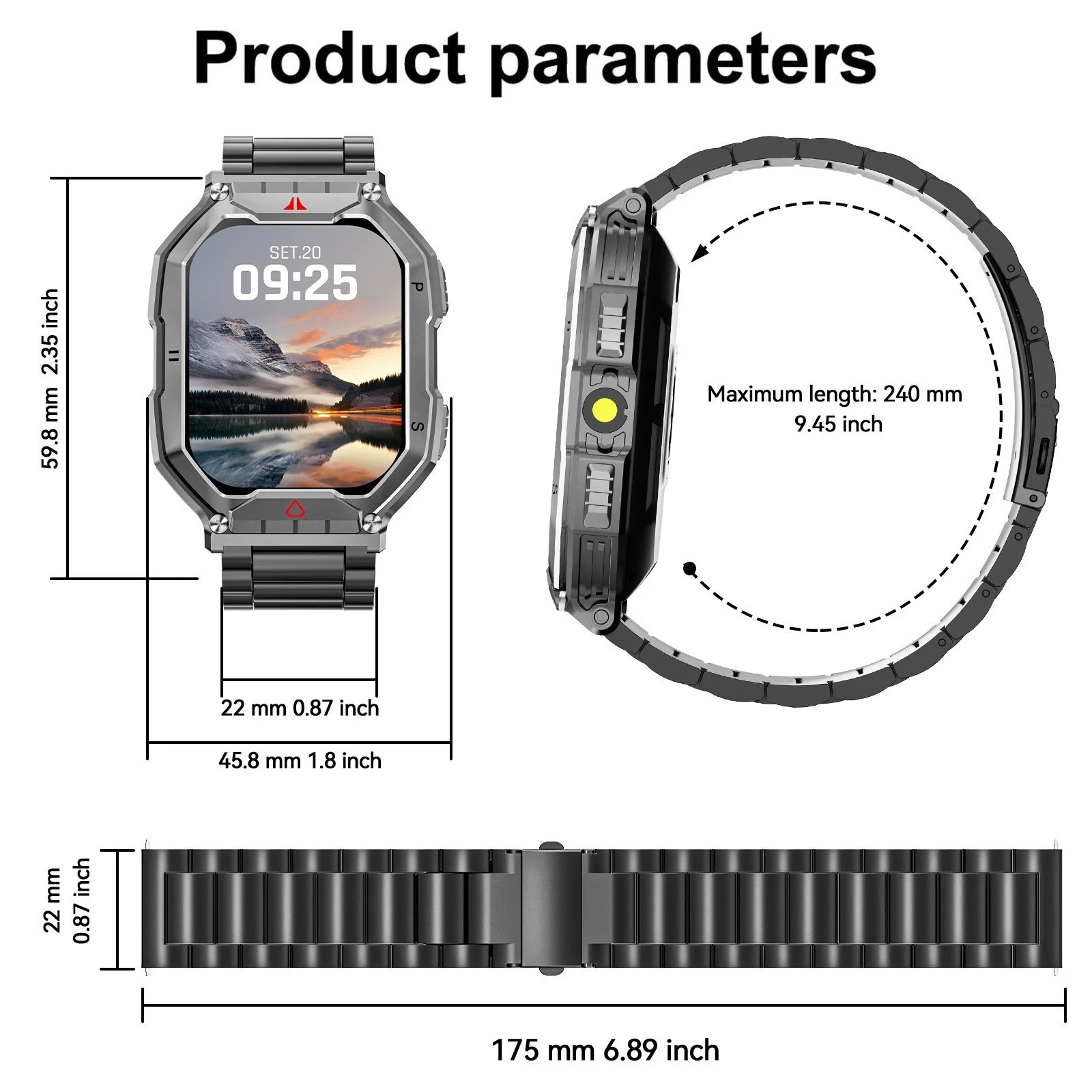 🔥2.1″ Smartwatch (Answer/Make Call) 3ATM Waterproof 650mAh Military Sport Watch