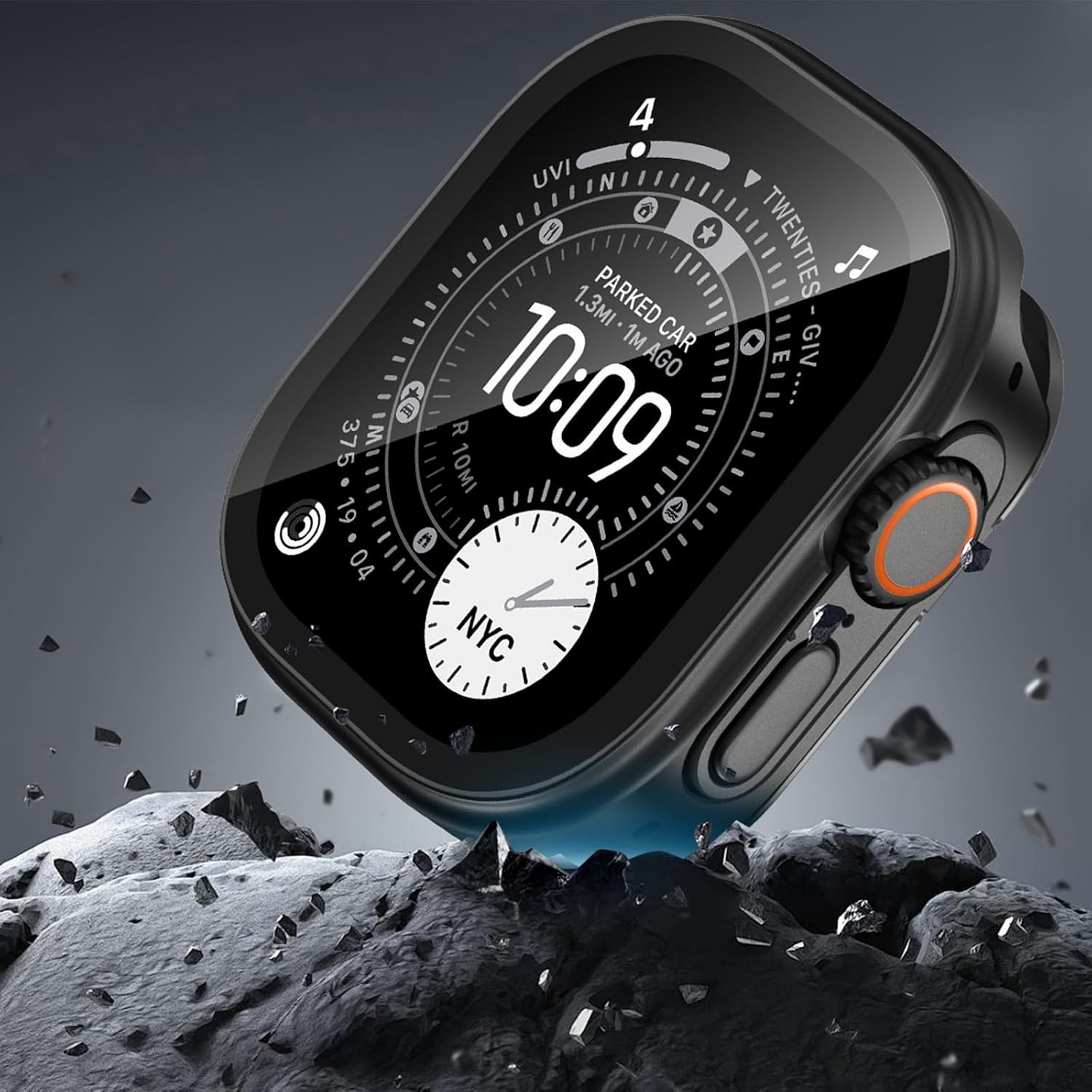 3 in-1 Case for Apple Watch Ultra 49mm, Ultra-Thin Lightweight Screen Protector