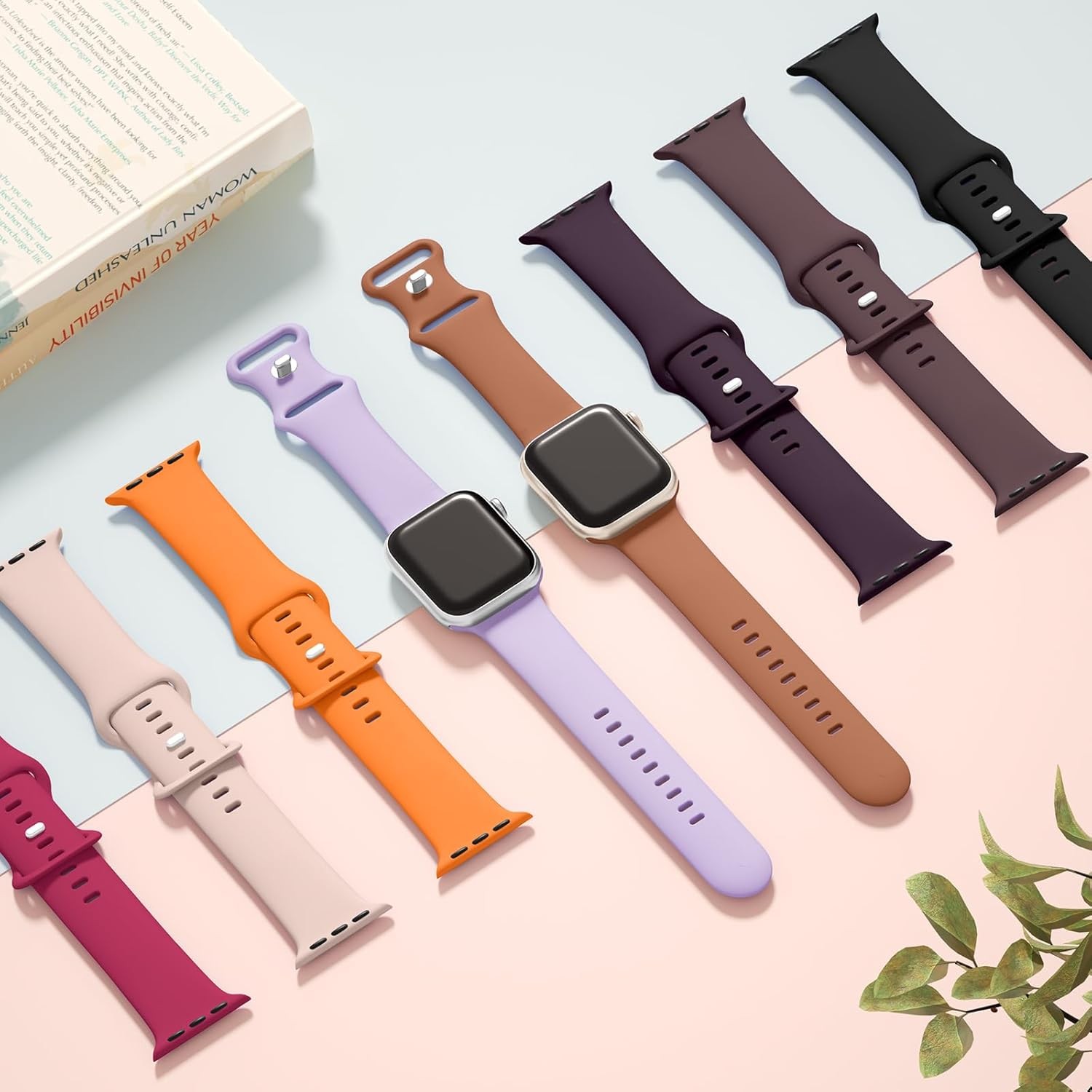 Soft Silicone Strap Compatible with Apple Watch Series 9 40mm Waterproof