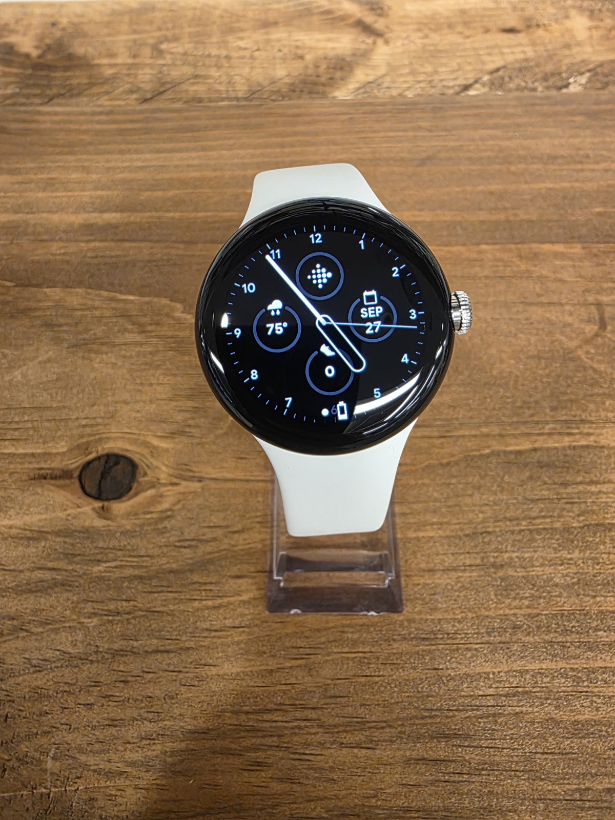 Google Pixel Watch 41mm Polished Silver Stainless Steel Case with Chalk…