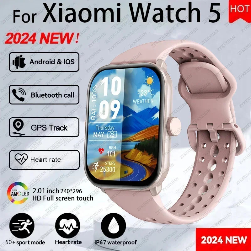 Xiaomi Watch 5 HD AMOLED Display Heart Rate Bluetooth Call GPS Track Waterproof