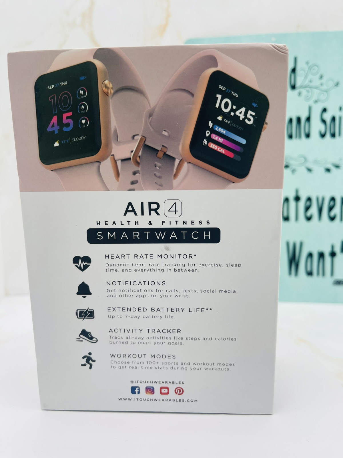 iTouch Air 4 Smartwatch Fitness Heart Rate, Custom Face, 100+ Sports, Bluetooth