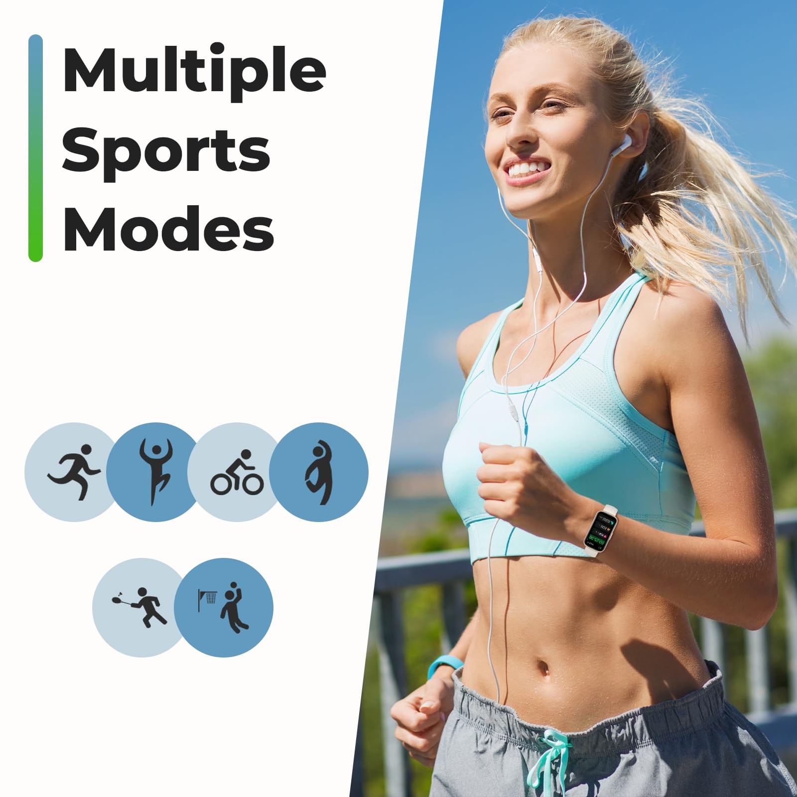Fitness Tracker , 1.47″ Full Touch Tracker with 24/7 Heart Rate & Monitor, Sl…