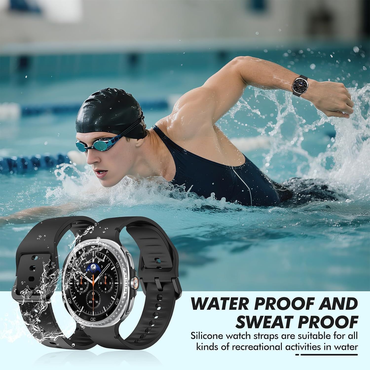 Soft Silicone Strap Compatible with Samsung Galaxy Watch 9/8 44mm 40mm