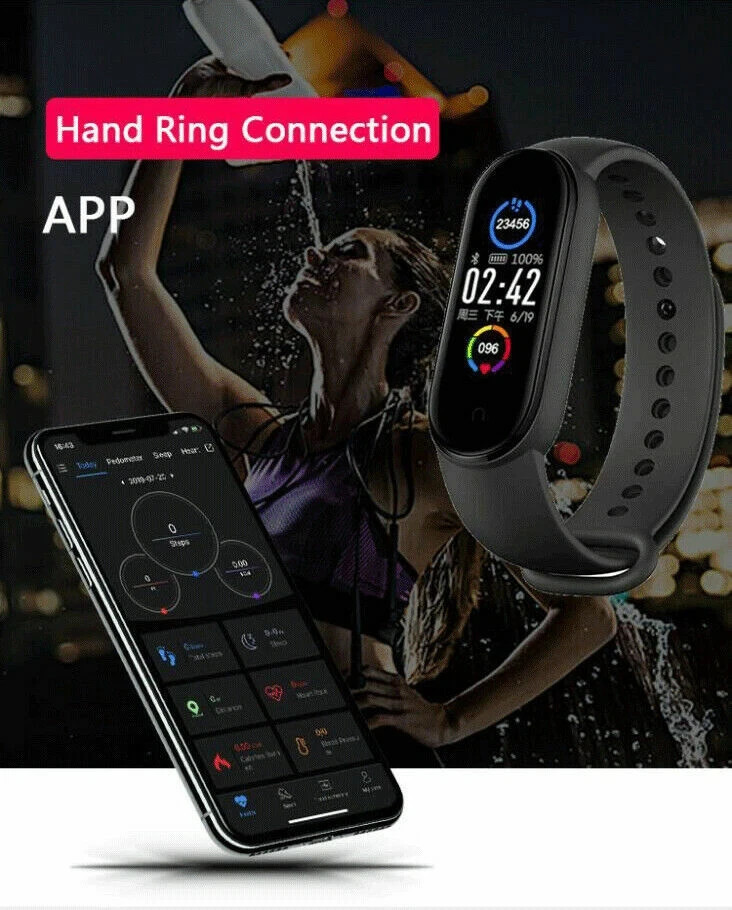 M6 Smart Band Watch Bracelet Wristband Fitness Tracker Blood Pressure Heartrate