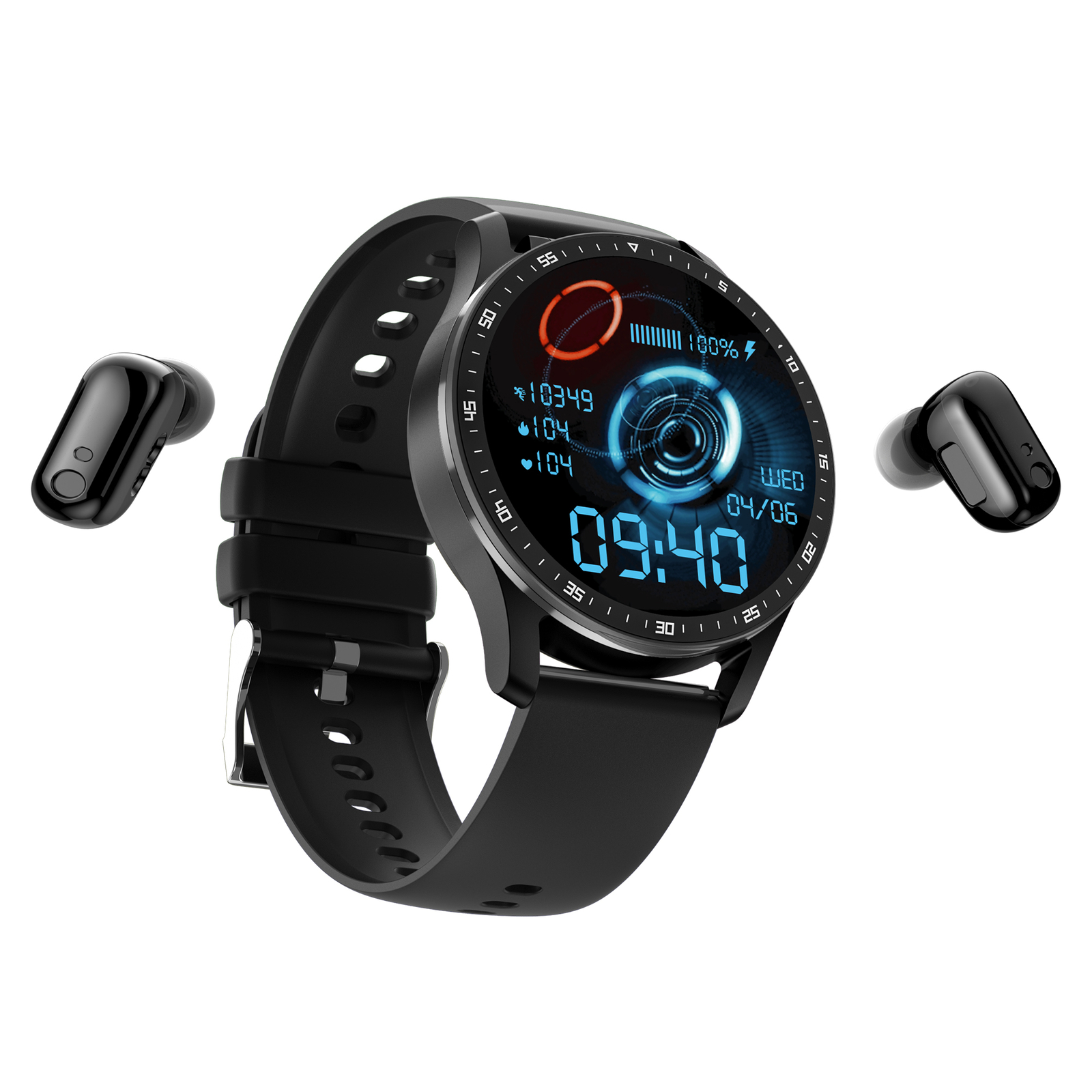 Bluetooth Smart Watch 2 In 1 Smartwatch with In Ear Headsets For Android IOS