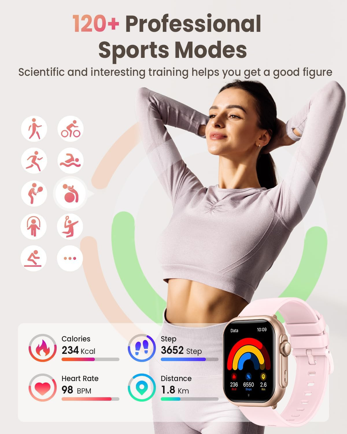 Smart Watch for Women Men Fitness: Smart Watch for iPhone&Android Bluetooth Call