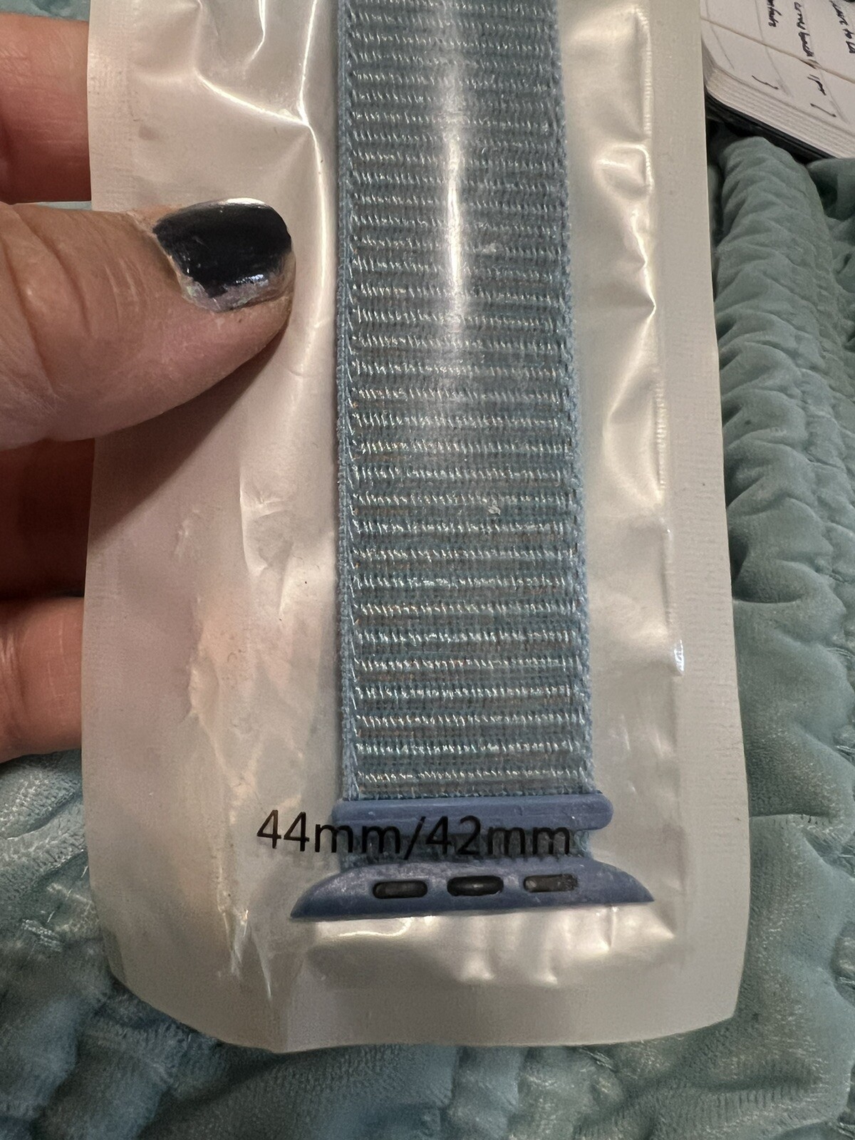 Light Blue Cloth Nylon Stretch Apple Iwatch Band 42-44mm