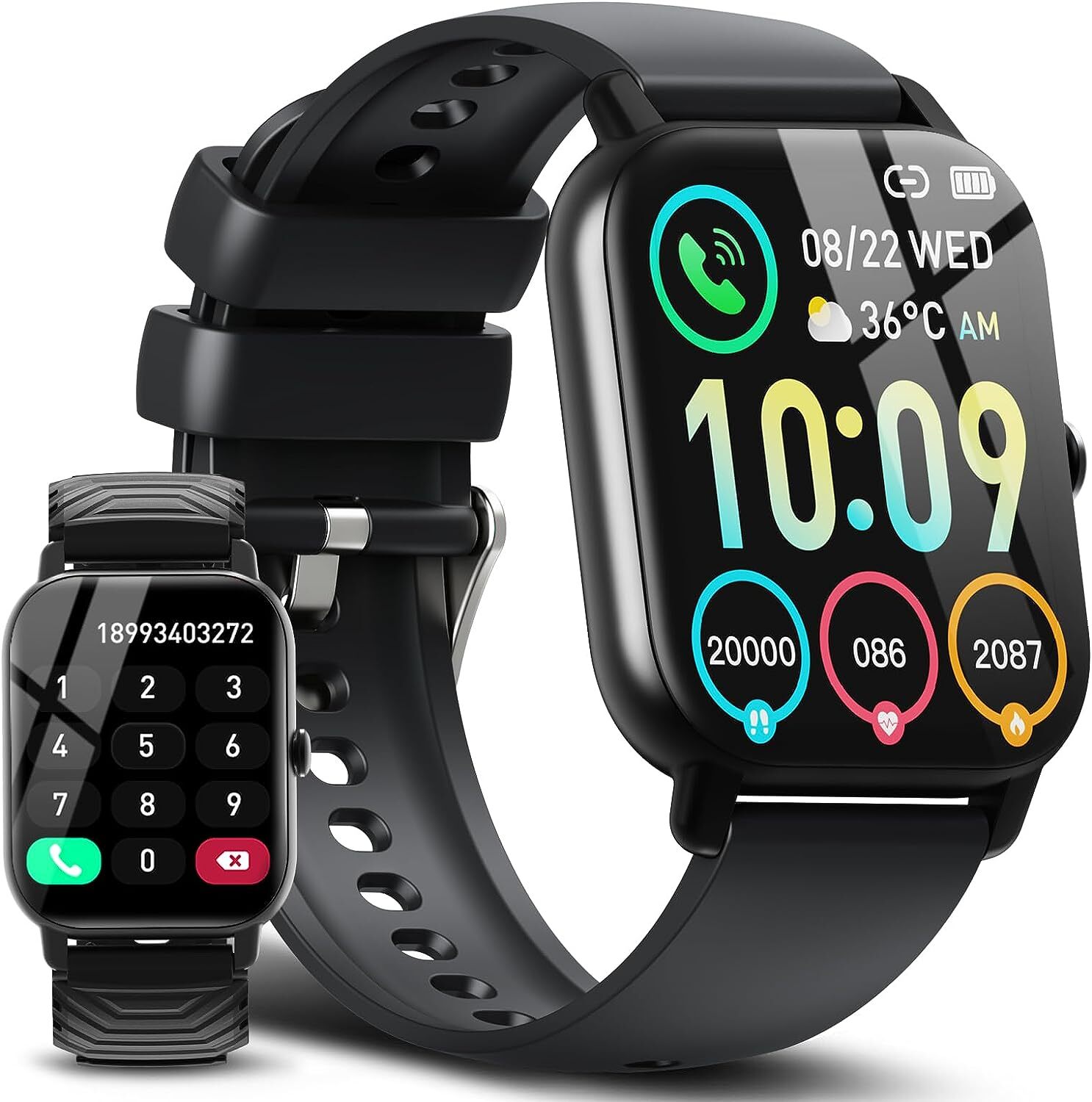 Smart Watch with Heart Rate/Sleep Monitor Waterproof Compatible with Android iOS