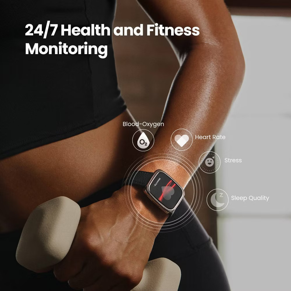 Amazfit Active 2 Square Smartwatch – Black Leather
