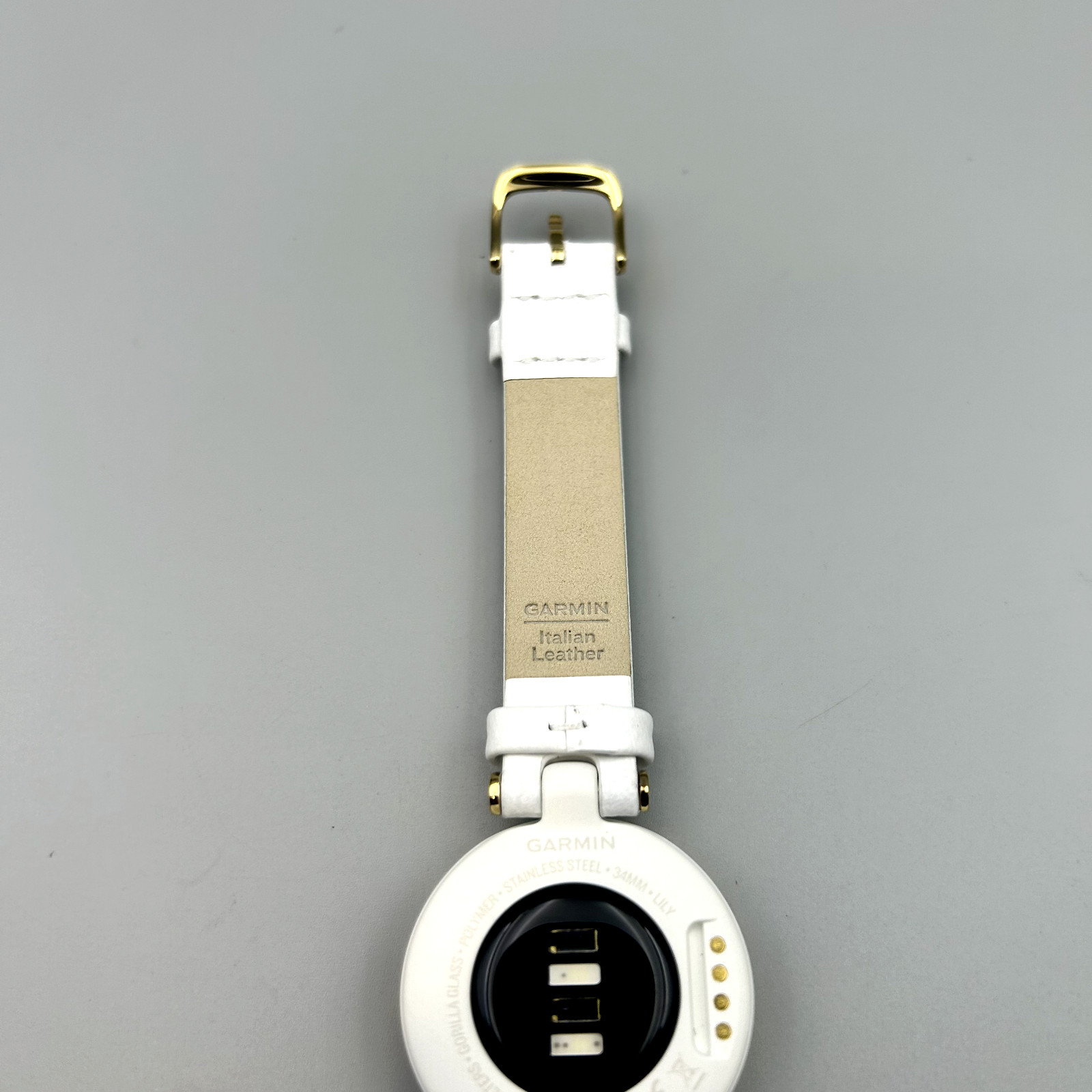 Garmin Lily Classic Fitness Smartwatch White Leather Light Gold Used Tested JP