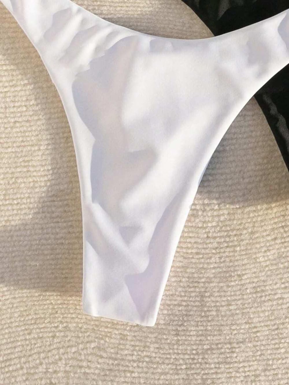 ‘s Ruched Back Bikini Bottoms High Cut Bathing Suit Bottoms Cheeky Thong Swim…