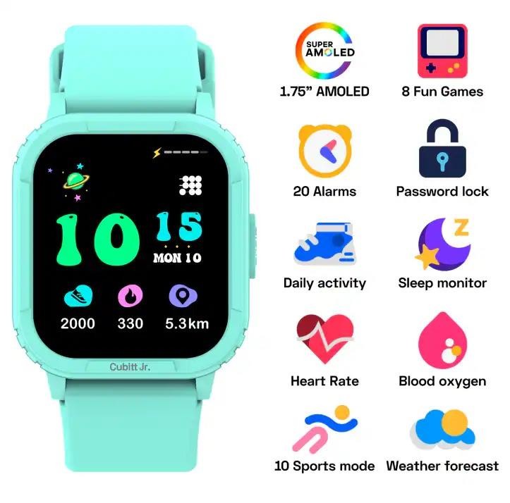 Cubitt Jr Kids Smartwatch Fitness Tracker Heart Rate Monitor Purple Excellent