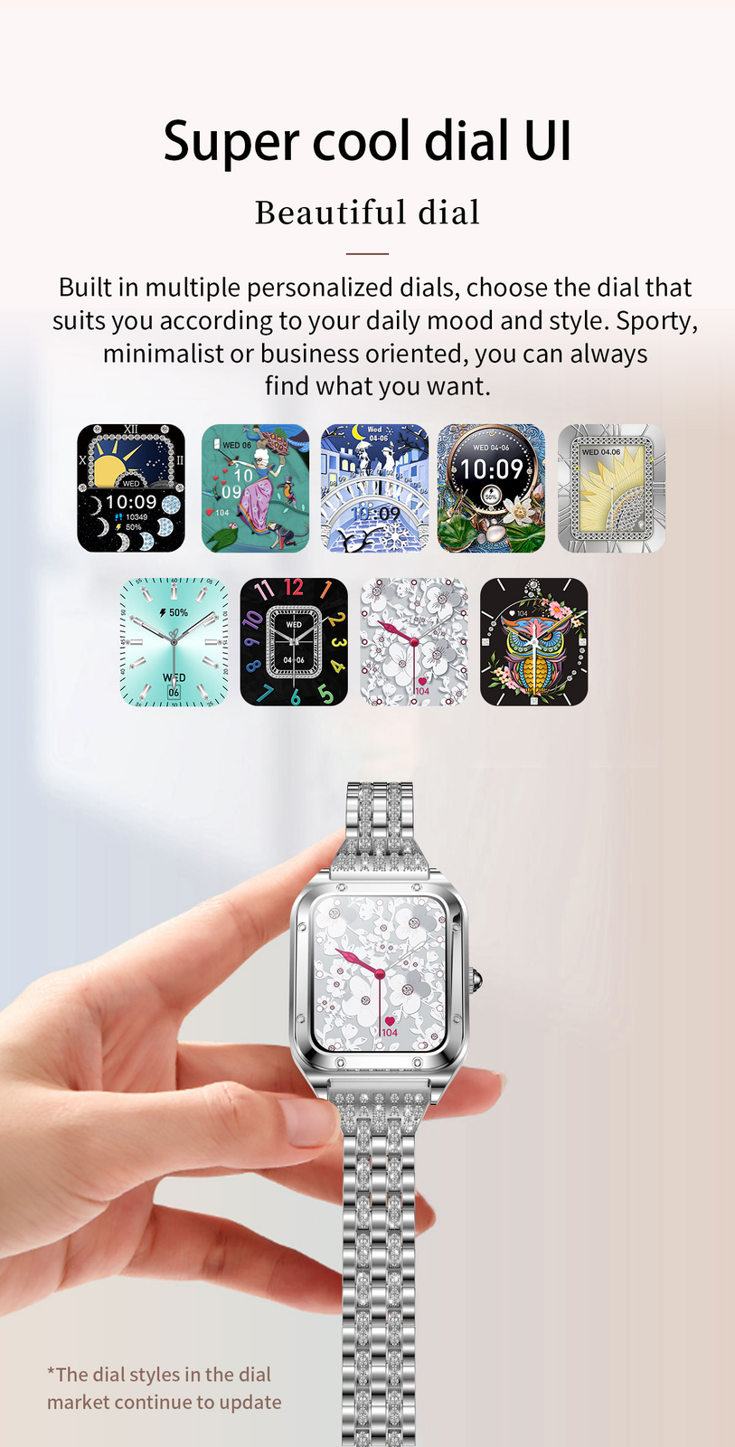 Touch Screen Bluetooth Call Smart Watch Women Girls for IOS Android Cellphones