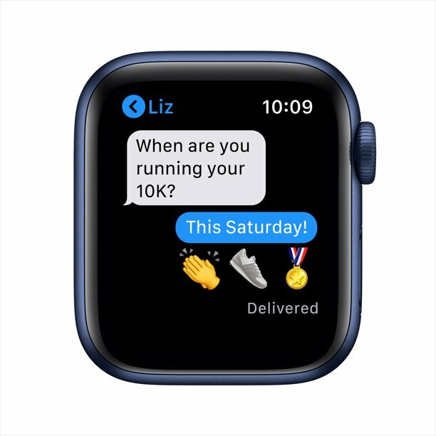 Apple Watch Series 6 GPS, 40mm Blue Aluminum Case with Deep Navy Sport Band – Re