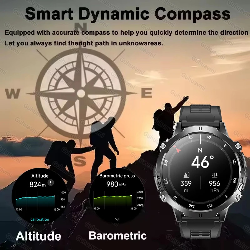 2026 New Military TANK X3 1000mAh Battery Smart Watch Men 10ATM Waterproof Swim