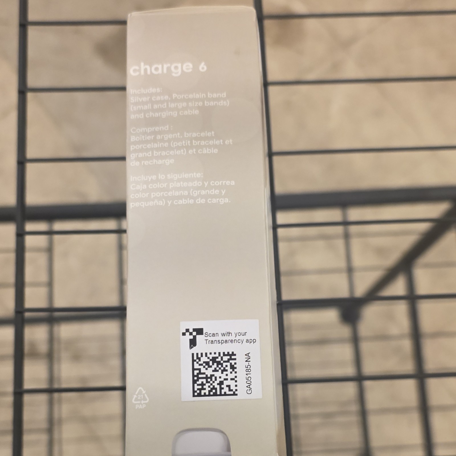 Fitbit Charge 6 GPS NFC Bluetooth Fitness Tracker 41mm Silver Beige Band