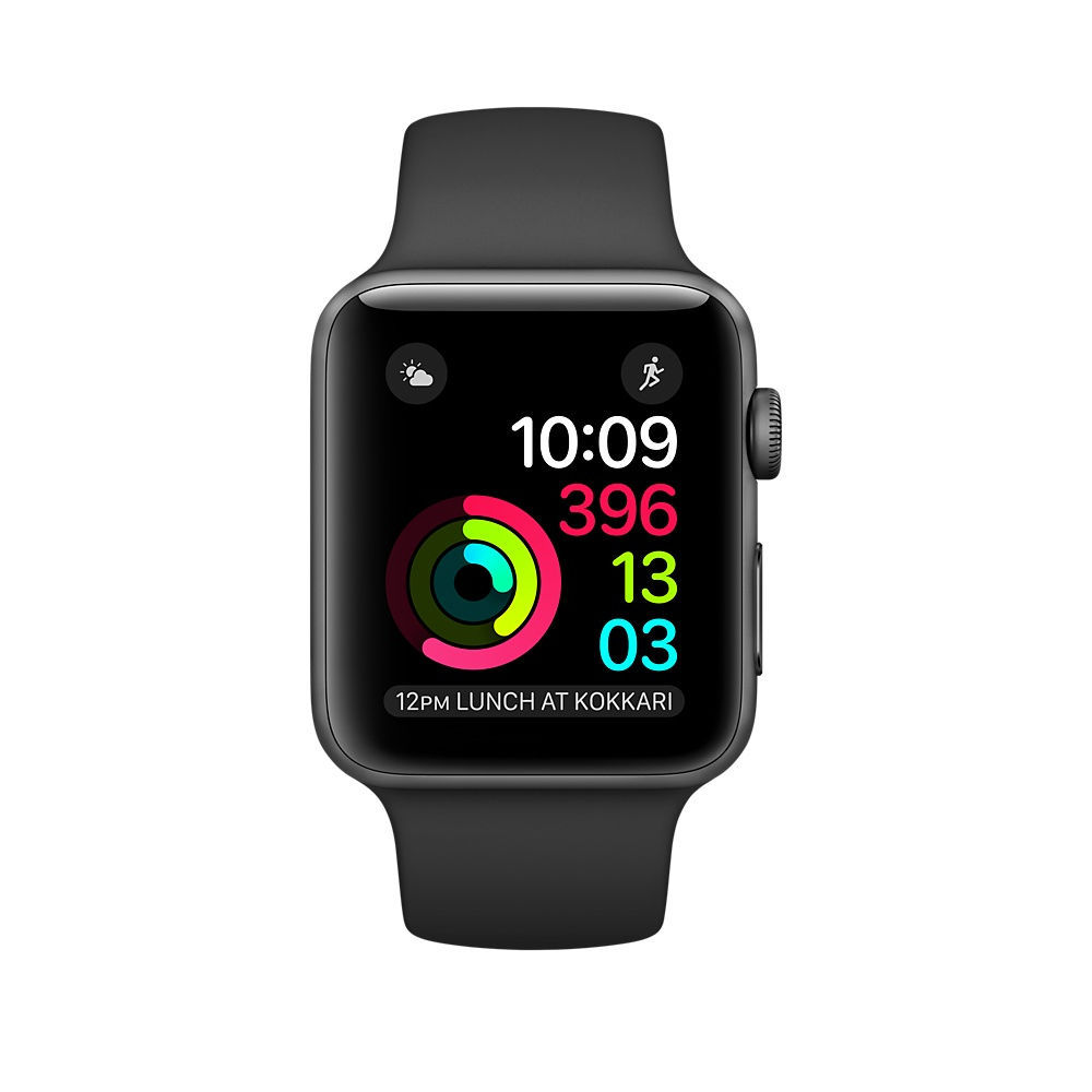 Brand New Apple Watch Series 1 38mm Aluminum Case Black Sport Band – (MP022LL/A)
