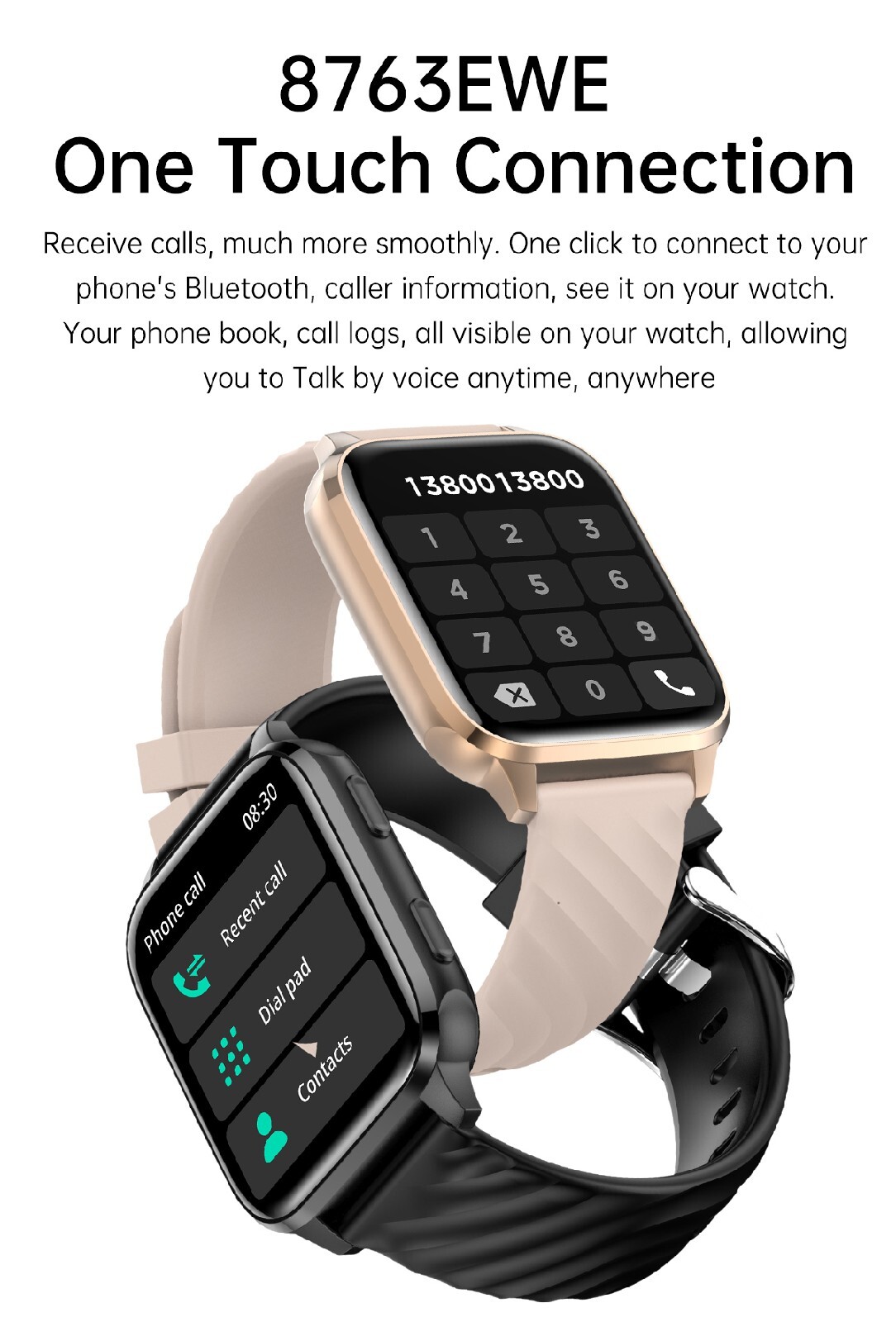 Fw12 Android Smart Watch 1.85 Inch Bluetooth Call Fitness Tracker Smartwatch