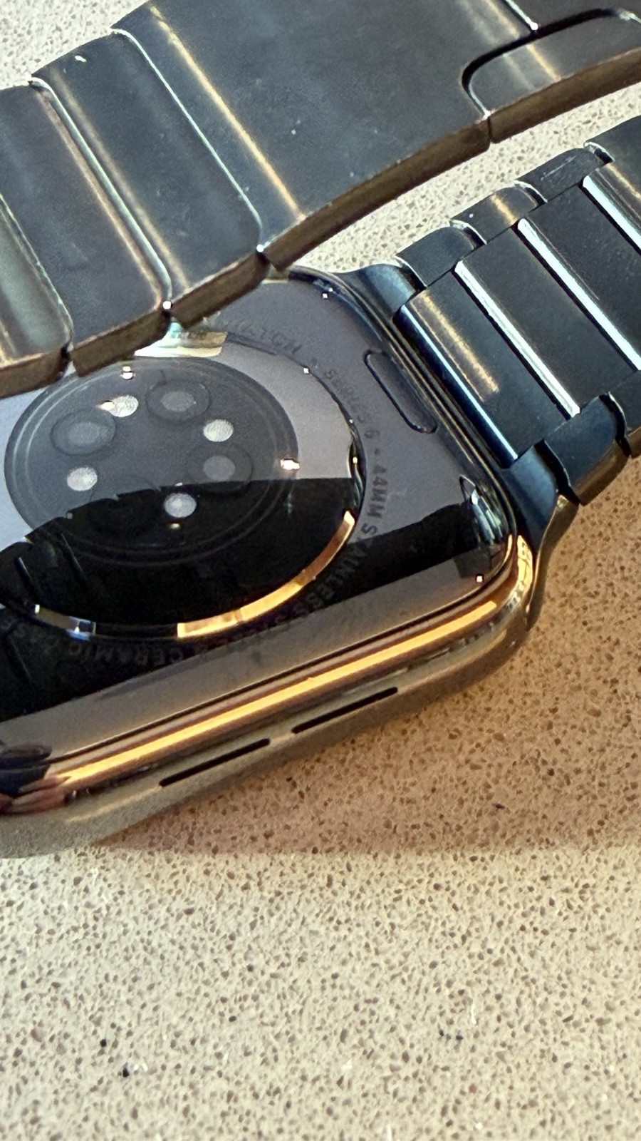 Apple Watch Series 6 44mm Graphite Stainless Steel Case with Black Sport Band –