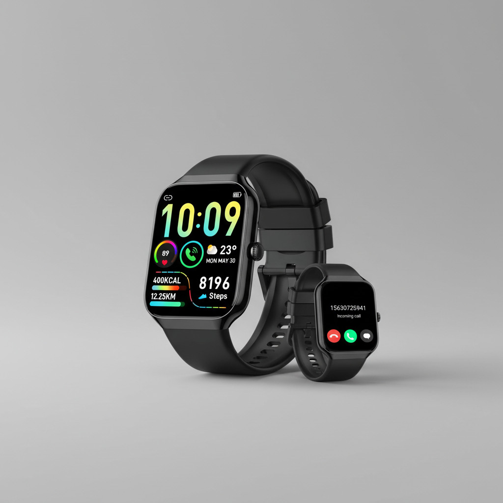Togala Black Smart Watch, 1.96 Inch Full Touchscreen Fitness Watch Read/4