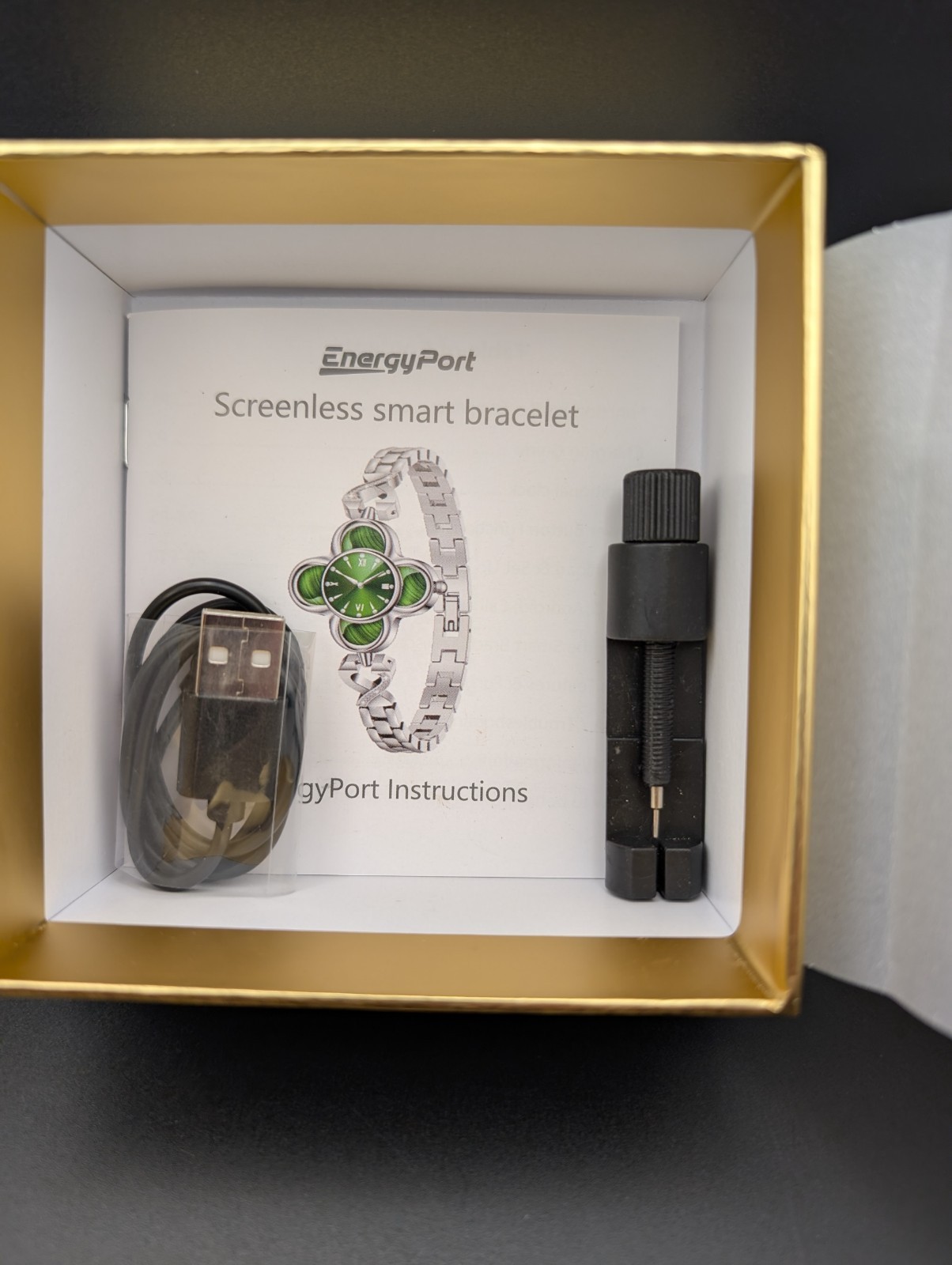 Clover Smart Watch/Bracelet for Android & IOS Gold Tone, Health Tracker